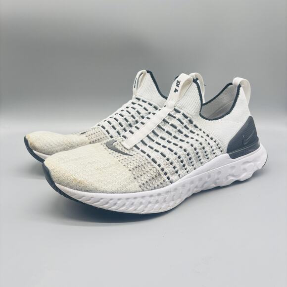 Nike Shoes Mens 11 White Epic Phantom React Flyknit Slip On Running Sneakers - Picture 3 of 10